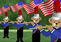 Teddies on Parade animated Flash ecard