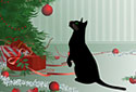 Cat and Bauble animated Flash ecard
