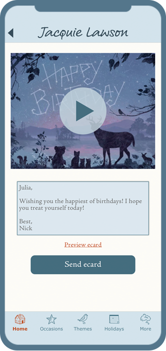 Ecard App Personalize and Preview ecard